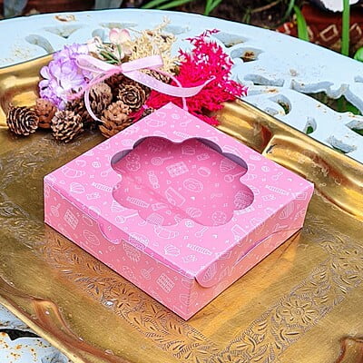 Box Bazaar | Platform Box Celebration (Window) – Festive Packaging for Chocolates and Jewelry