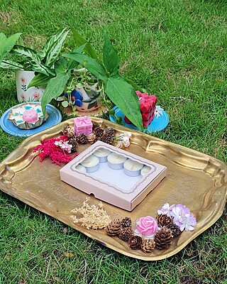 12 Tealights Beige (Foil)