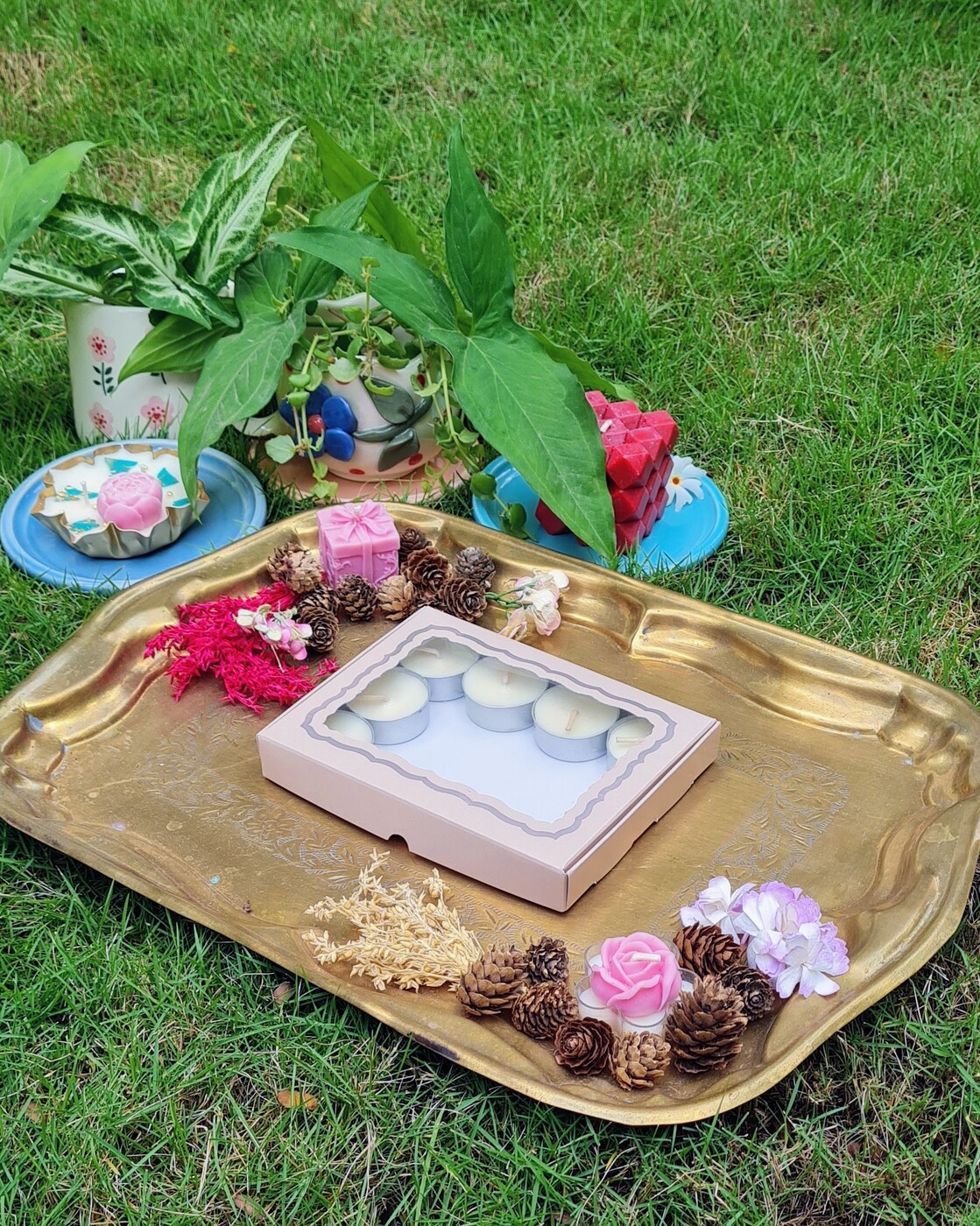 12 Tealights Beige (Foil)
