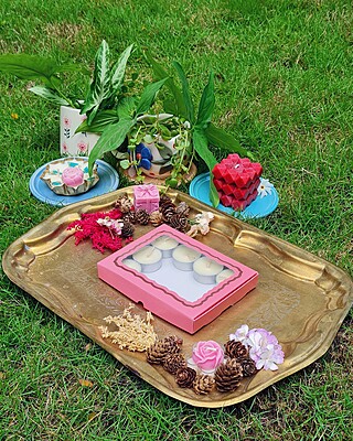 12 Tealights Dark Pink (Foil)