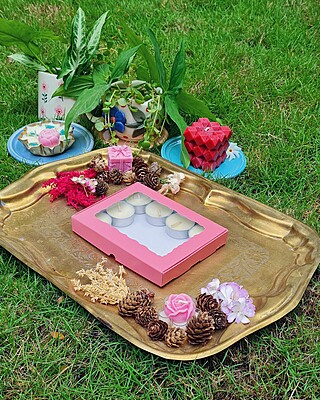 12 Tealights Dark Pink (Simple)