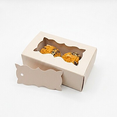 Beige 2 Cavity Box - best for chocolates and laddoo candles.