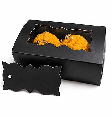 Black 2 Cavity Box - best for chocolates and laddoo candles.