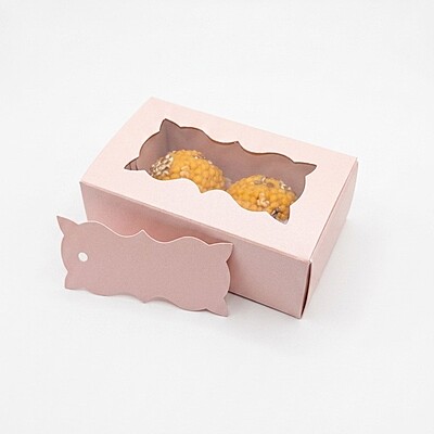 Light Pink 2 Cavity Box - best for chocolates and laddoo candles.