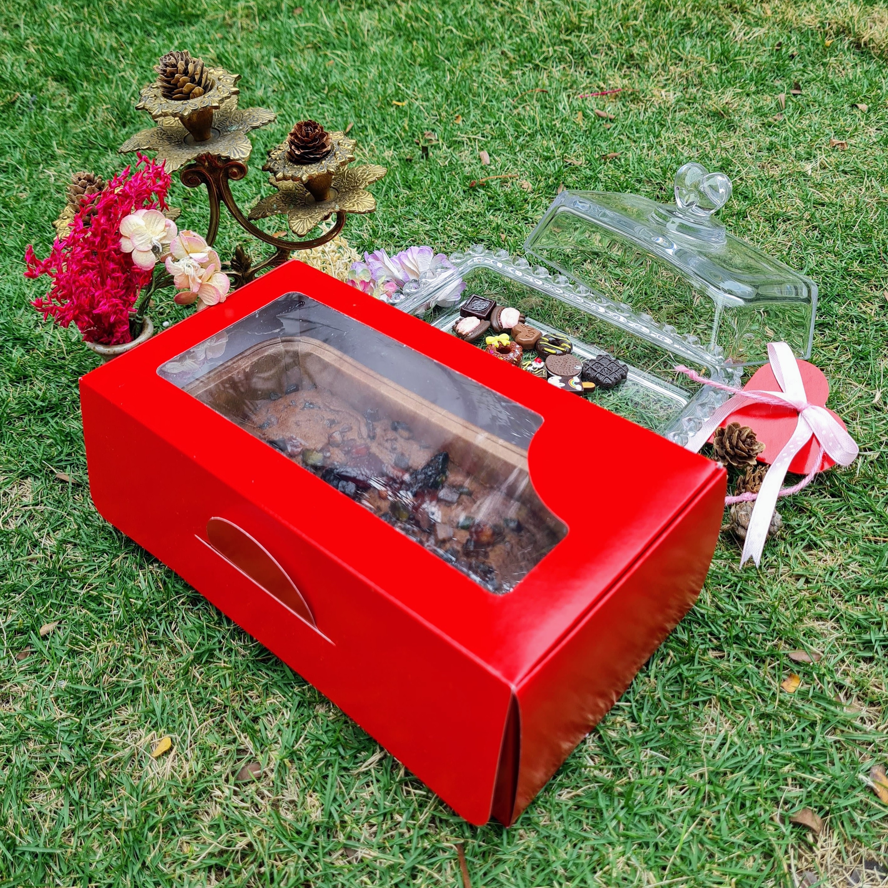 Box Bazaar | Plum Cake / Bread Box Red – Festive and Eco-Friendly Packaging