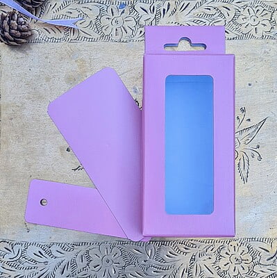 Box Bazaar | 4x2x1 Blush Pink Hanging Display Box – Elegant Packaging for Jewelry and Chocolates