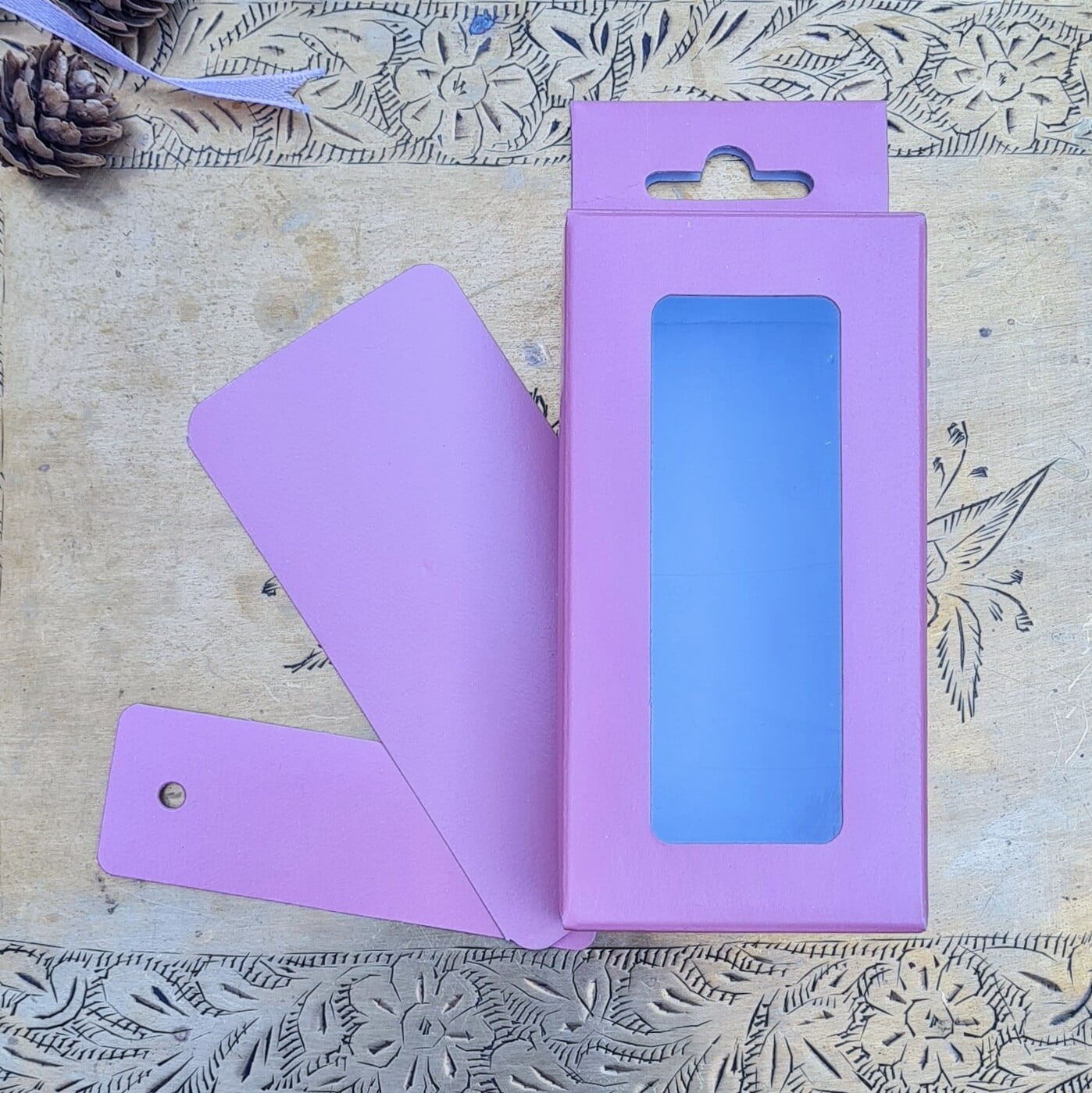 Box Bazaar | 4x2x1 Blush Pink Hanging Display Box – Elegant Packaging for Jewelry and Chocolates