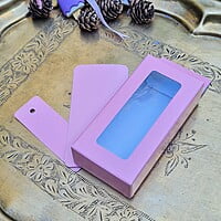 Box Bazaar | 4x2x1 Blush Pink Hanging Display Box – Elegant Packaging for Jewelry and Chocolates