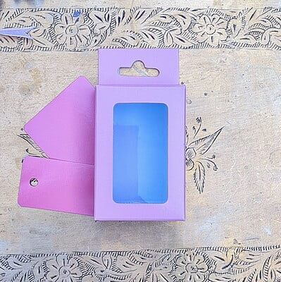Box Bazaar | 3x2x1 Blush Pink Hanging Display Box – Elegant Packaging for Jewelry and Chocolates