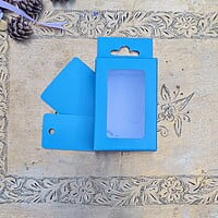 Box Bazaar | 3x2x1 Coral Blue Hanging Display Box – Elegant Packaging for Jewelry and Chocolates