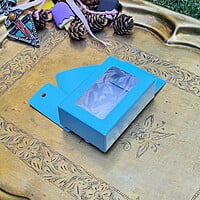 Box Bazaar | 3x2x1 Coral Blue Hanging Display Box – Elegant Packaging for Jewelry and Chocolates