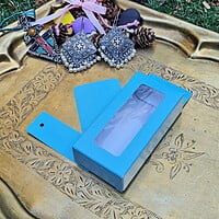 Box Bazaar | 4x2x1 Coral Blue Hanging Display Box – Elegant Packaging for Jewelry and Chocolates