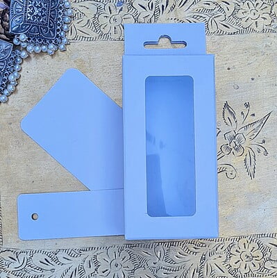 Box Bazaar | 4x2x1 Snow White Hanging Display Box – Elegant Packaging for Jewelry and Chocolates