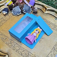 Box Bazaar | 4x2x1 Coral Blue Hanging Display Box – Elegant Packaging for Jewelry and Chocolates