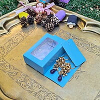 Box Bazaar | 3x2x1 Coral Blue Hanging Display Box – Elegant Packaging for Jewelry and Chocolates