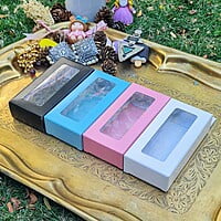 Box Bazaar | 4x2x1 Coral Blue Hanging Display Box – Elegant Packaging for Jewelry and Chocolates