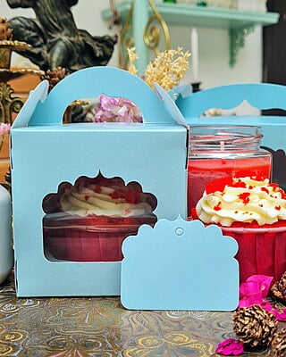 Box Bazaar | 1 Jar Box (Coral Blue) – Elegant Packaging for Single Jars or Cupcakes