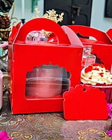 Box Bazaar | 1 Jar Box (Red) – Elegant Packaging for Single Jars or Cupcakes