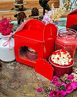 Box Bazaar | 1 Jar Box (Red) – Elegant Packaging for Single Jars or Cupcakes