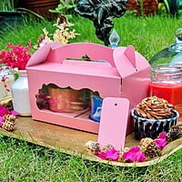 Box Bazaar | 2 Jar Box (Blush Pink) – Elegant Packaging for Jars and Cupcakes
