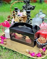 Box Bazaar | 2 Jar Box (Jet Black) – Stylish Packaging for Jars and Cupcakes