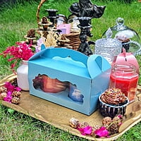 Box Bazaar | 2 Jar Box (Coral Blue) – Elegant Packaging for Jars and Cupcakes