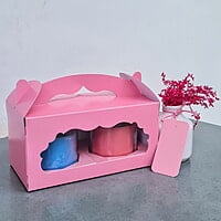 Box Bazaar | 2 Jar Box (Blush Pink) – Elegant Packaging for Jars and Cupcakes