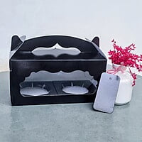 Box Bazaar | 2 Jar Box (Jet Black) – Stylish Packaging for Jars and Cupcakes