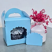 Box Bazaar | 1 Jar Box (Coral Blue) – Elegant Packaging for Single Jars or Cupcakes Box Bazaar | 1 Jar Box (Coral Blue) – Elegant Packaging for Single Jars or Cupcakes