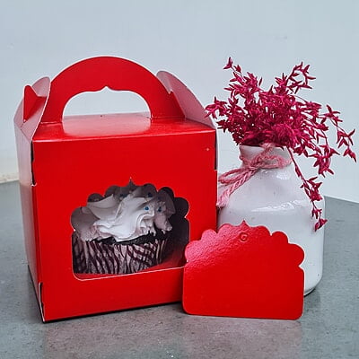 Box Bazaar | 1 Jar Box (Red) – Elegant Packaging for Single Jars or Cupcakes