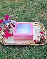 4pc-magenta-brownie-hamper-box-gold-foil-vadodara