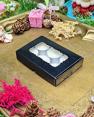 6 Tealights Black (Simple)