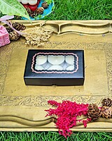 6 Tealights Black (Foil Print)