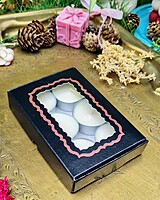 6 Tealights Black (Foil Print)