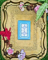 6 Tealights Blue (Foil Print)