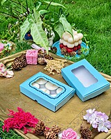 6 Tealights Blue (Foil Print)
