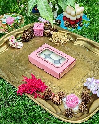6 Tealights Light Pink (Foil Print)