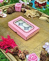 6 Tealights Light Pink (Foil Print)