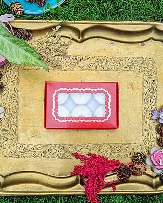6 Tealights Red (Foil Print)
