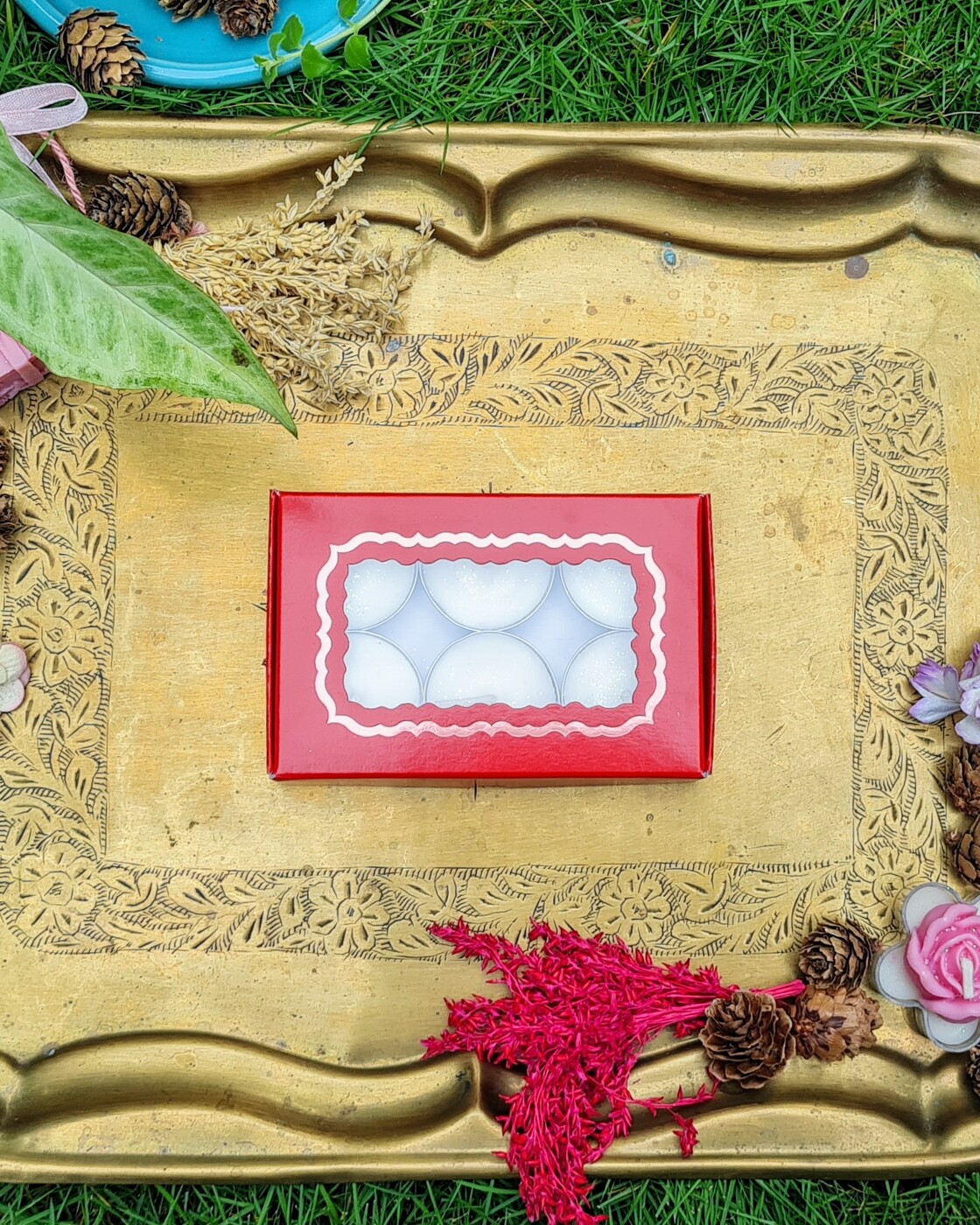 6 Tealights Red (Foil Print)