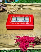 6 Tealights Red (Foil Print)