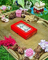 6 Tealights Red (Foil Print)