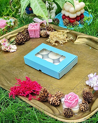 6 Tealights Blue (Simple)