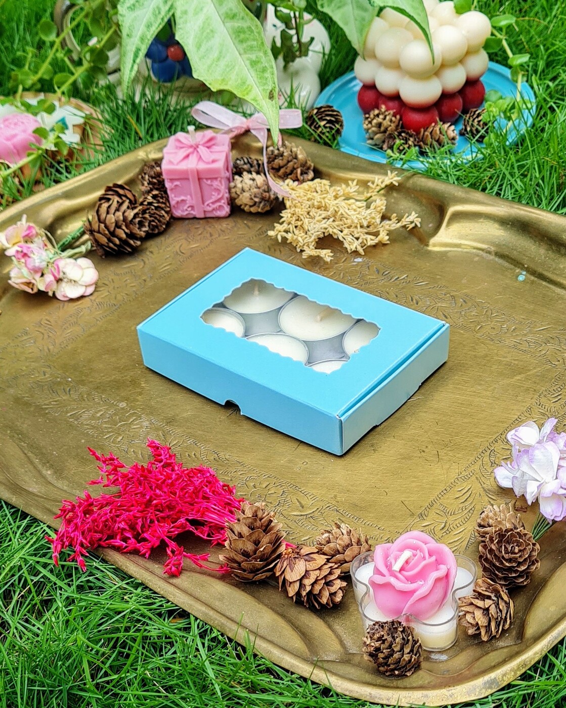 6 Tealights Blue (Simple)