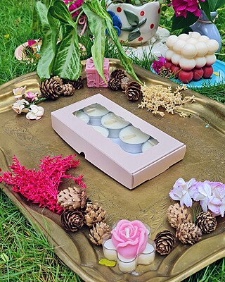 8 Tealights Beige (Simple)