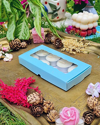 8 Tealights Blue (Simple)