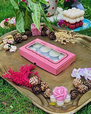 8 Tealights Dark Pink (Foil)