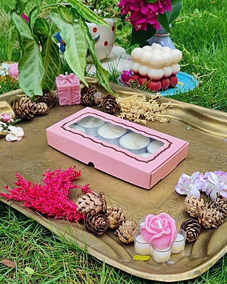8 Tealights Light Pink (Foil)