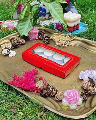 8 Tealights Red (Foil)