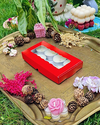 8 Tealights Red (Simple)